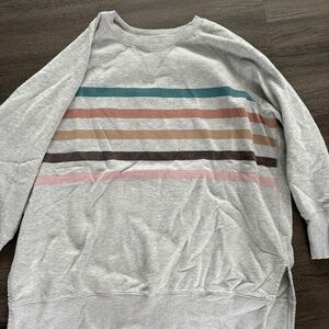 Oversized stripped tunic